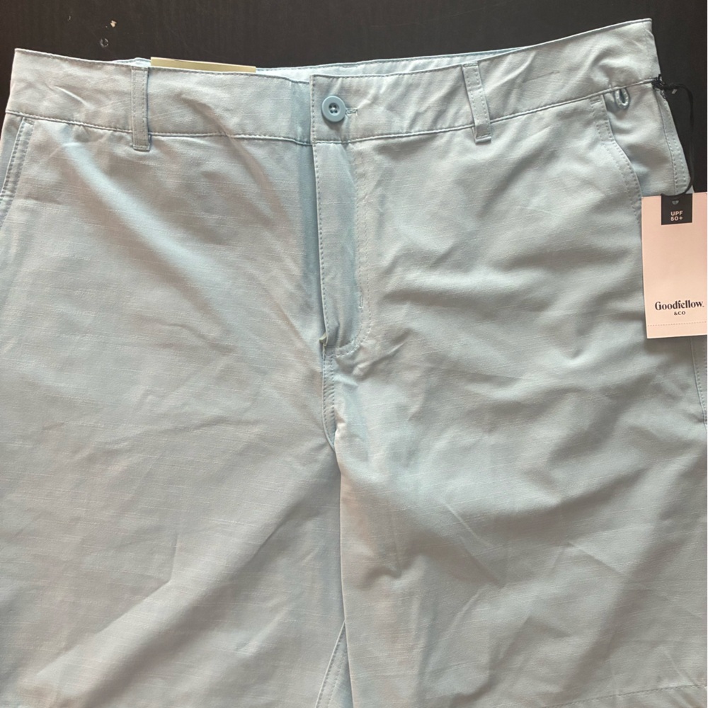 Light Blue Men's  dress Shorts hybrid swim shorts